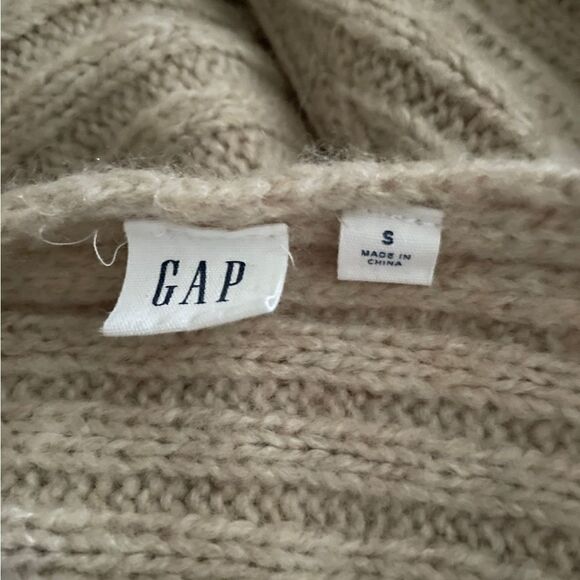 Gap Sweater Womens small Beige Chunky Ribbed Wool Blend - Picture 3 of 5